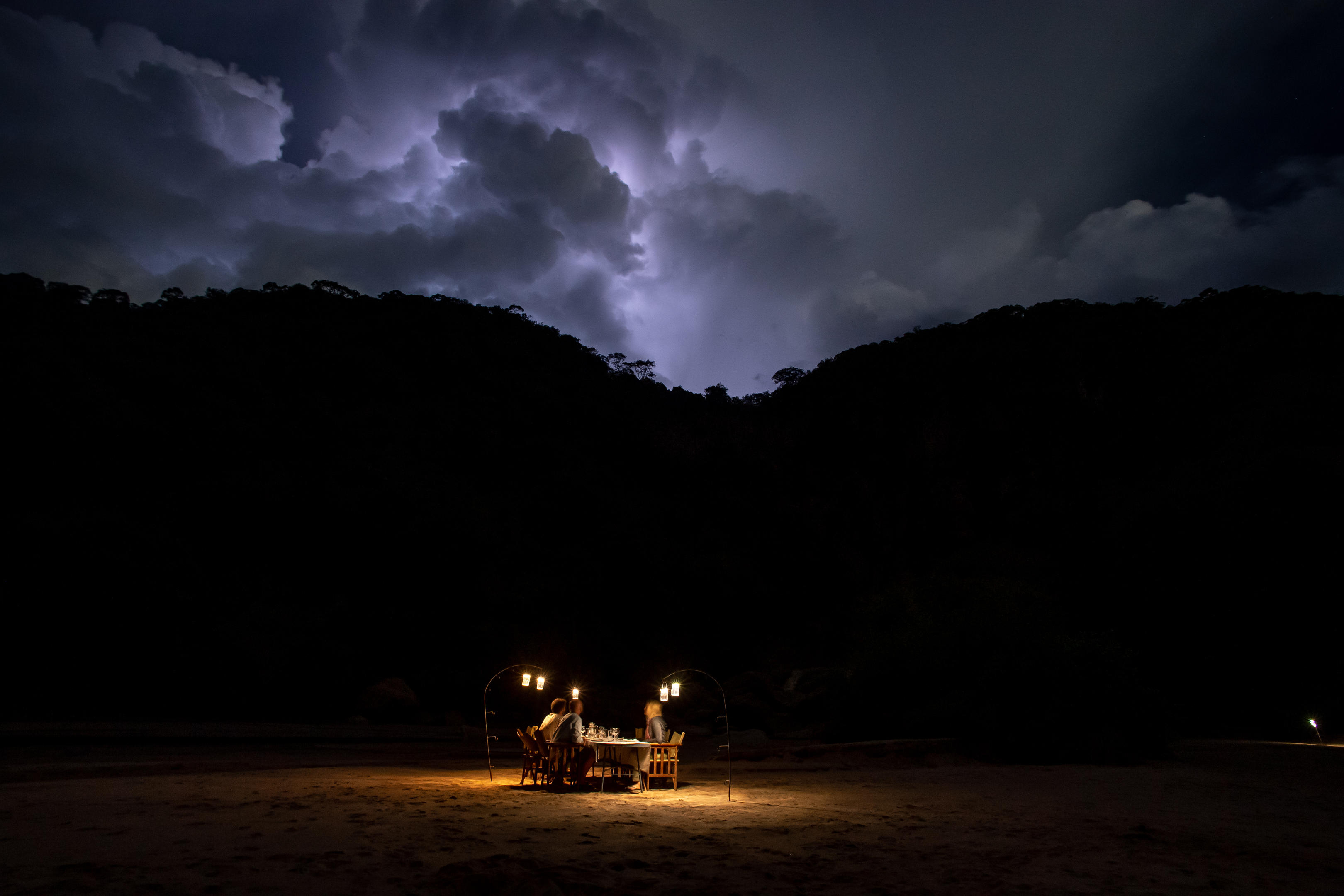 Private dinner set on a Zanzibar beach