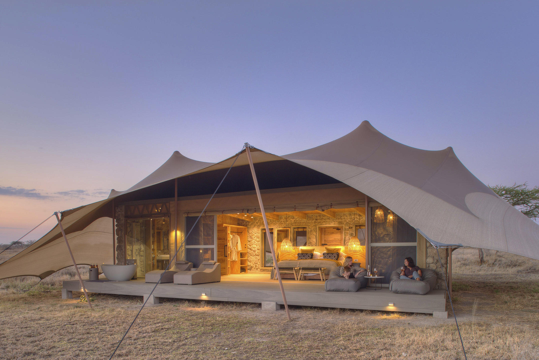 Private tent at Namiri Plains