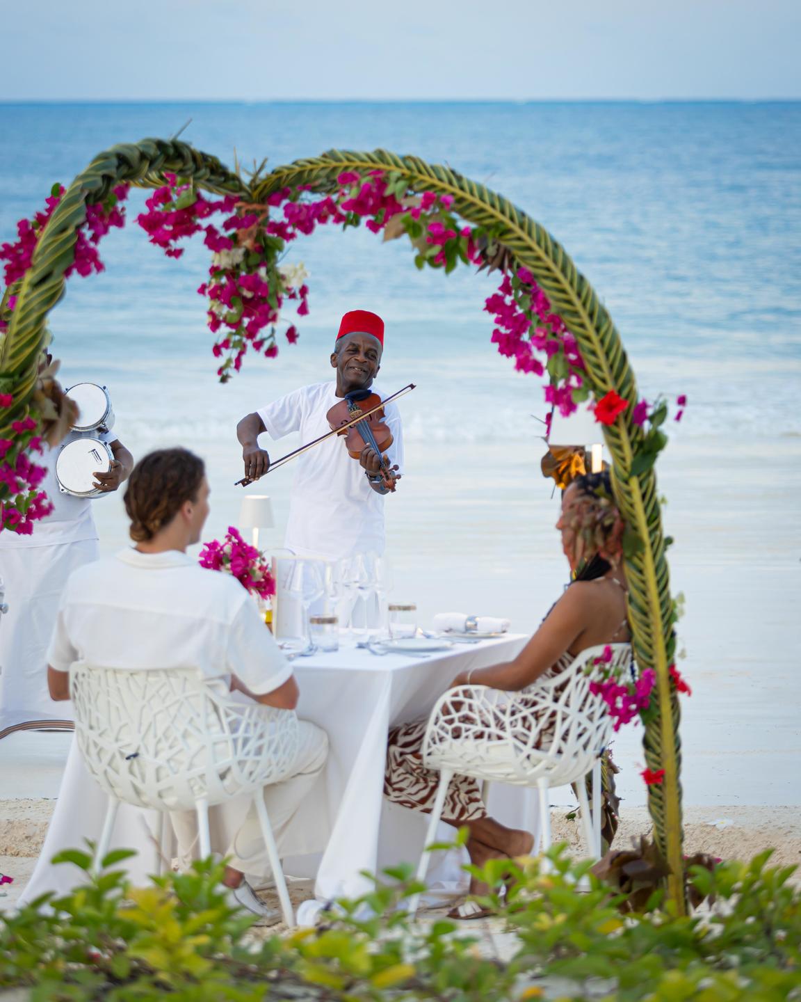 Romantic dinner at White Sands on the Tanzania coast
